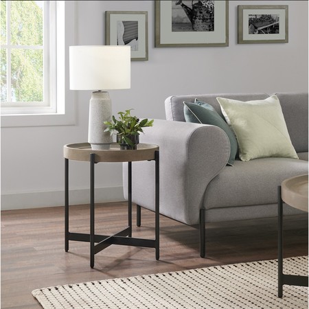Alaterre Furniture Brookline 3-Piece Living Room Set with 42" Round Coffee Table and Two 20" End Tables AWBL181842CC